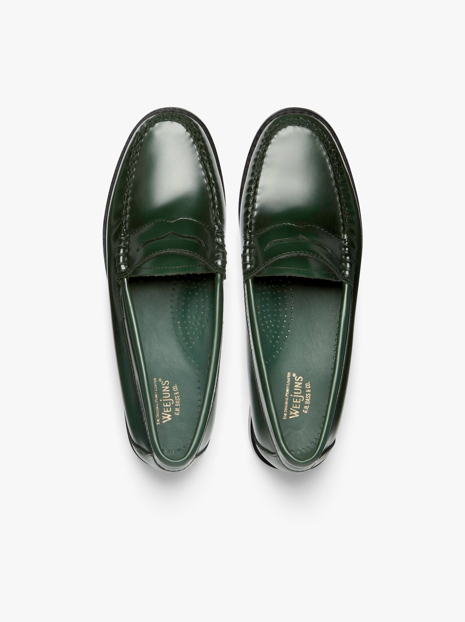 G.H. BASS Weejuns Penny Loafers Dark Green - Prime Timers