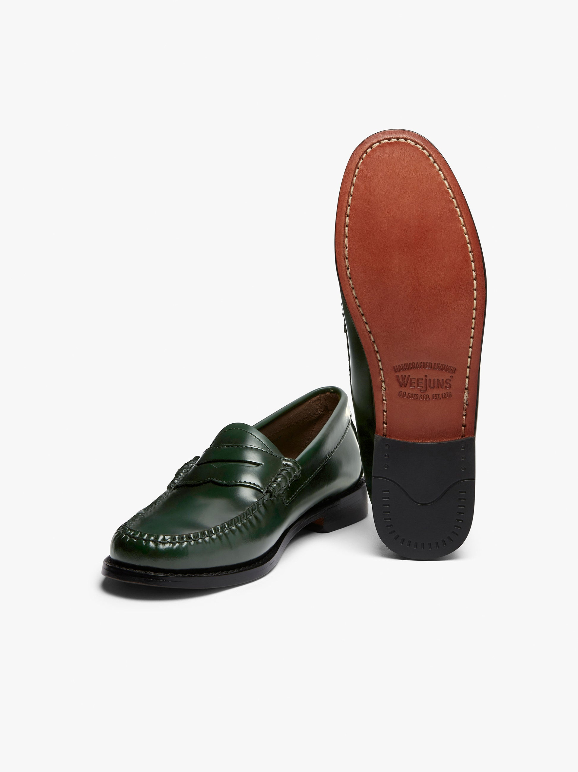 GH Bass & Co Shoes Mens 10M Monte Slip On Green Suede Penny Loafer Derby Mens Green Suede Leather Penny Loafers Slip on Shoes – XPOSED main image 3