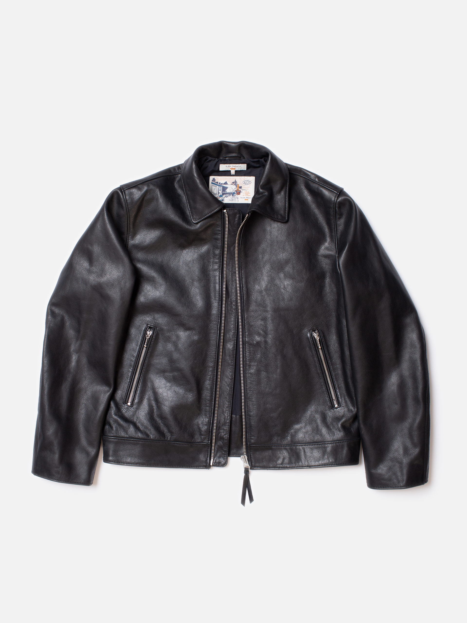NUDIE JEANS Eddy Rider Leather Jacket Black - Prime Timers