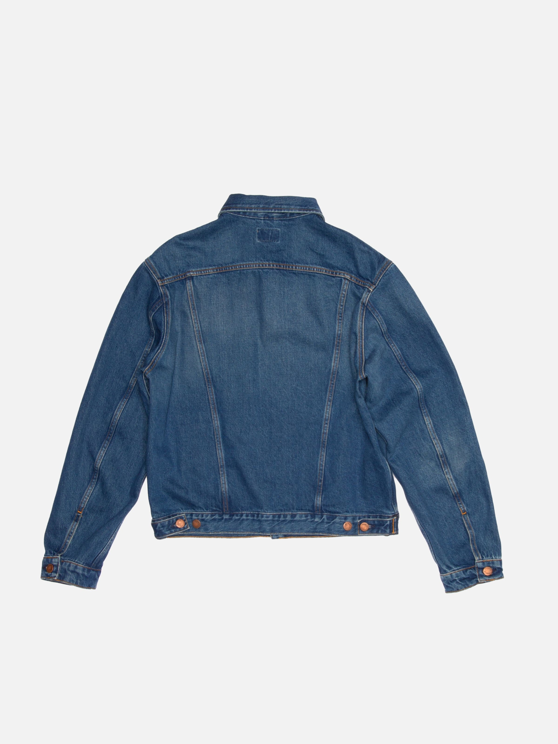 NUDIE JEANS Danny Greasy Denim Jacket Mid Blue - Prime Timers