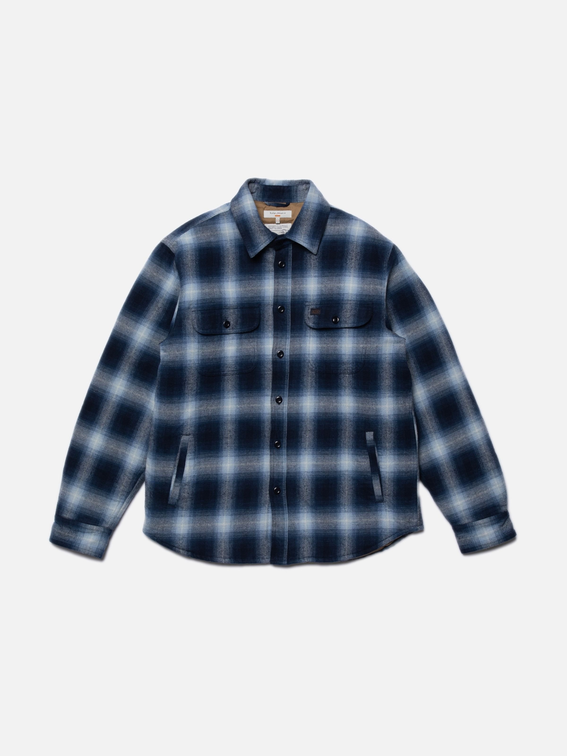 NUDIE JEANS Glenn Padded Shadow Check Shirt Blue - Prime Timers