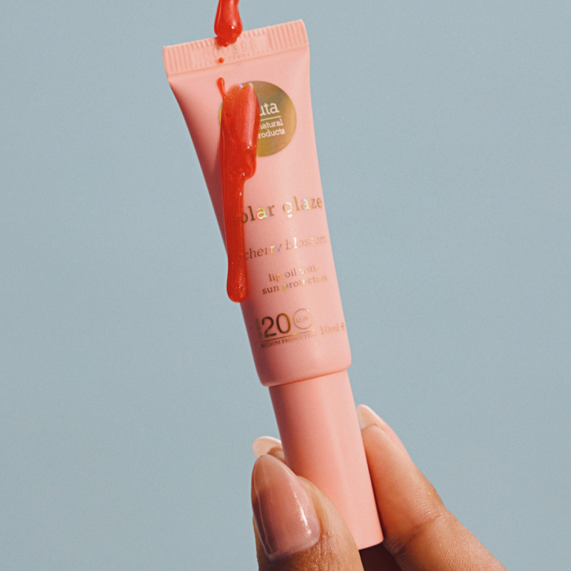 LAOUTA Solar Glaze Cherry Blossom plumping lip oil SPF20