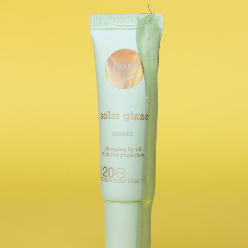 LAOUTA Solar Glaze Mint plumping lip oil SPF20