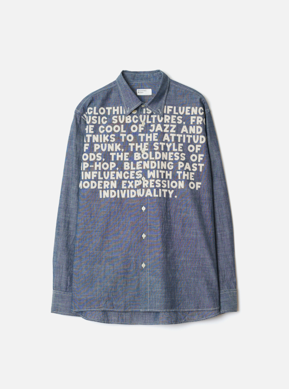 UNIVERSAL WORKS Chambray Lazy Day Shirt  Indigo