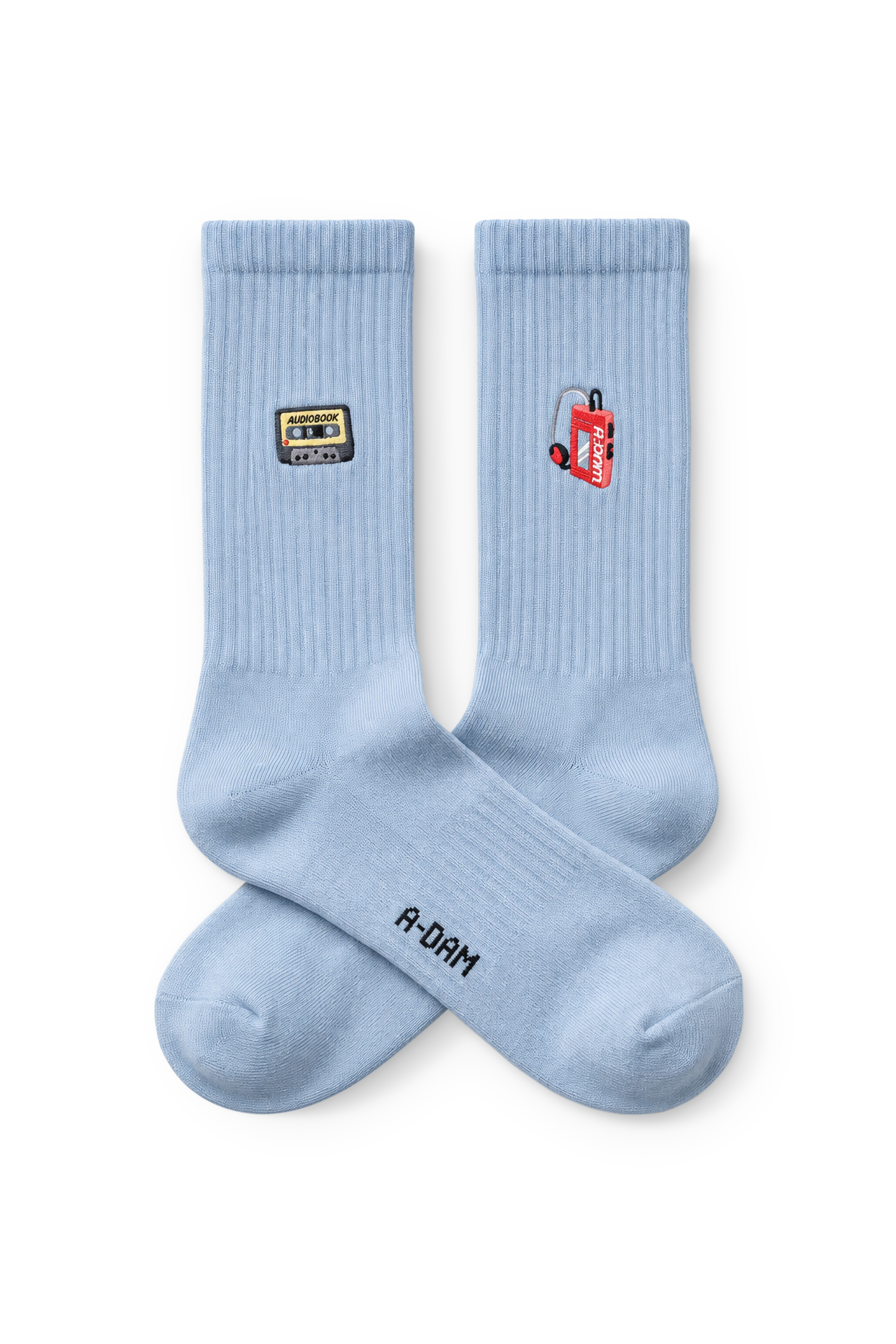 CHAMP_Crew_Socks_Walkman_Cassette_Tape_Blue_ASS0151_front_1