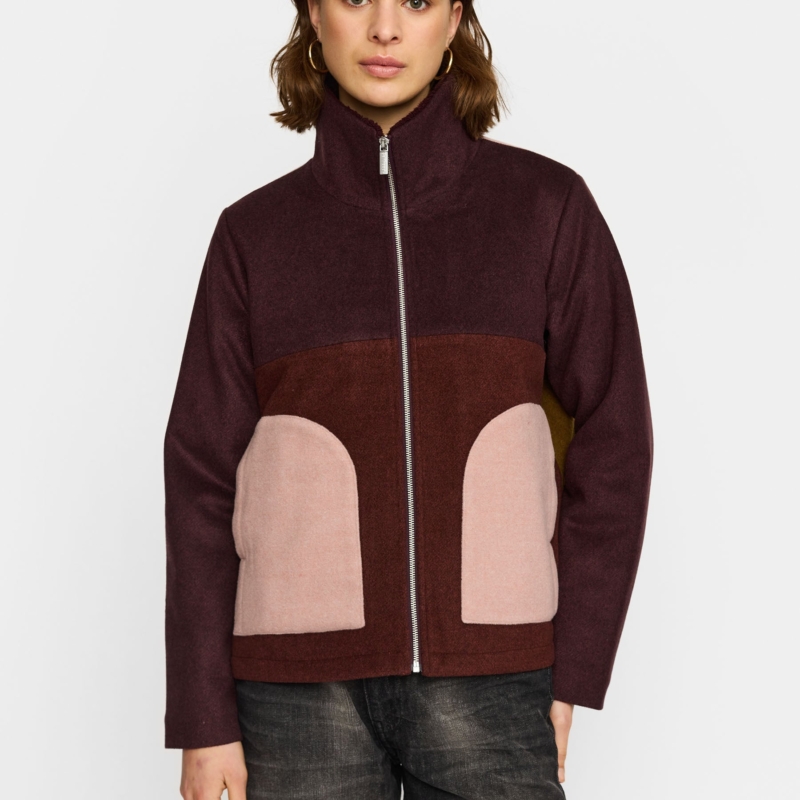 SELFHOOD Block Jacket  Burgundy