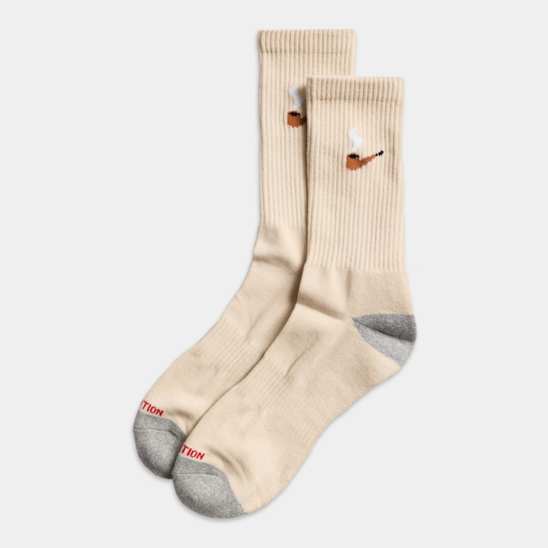 REVOLUTION Jaquard Crew Sock  offwhite
