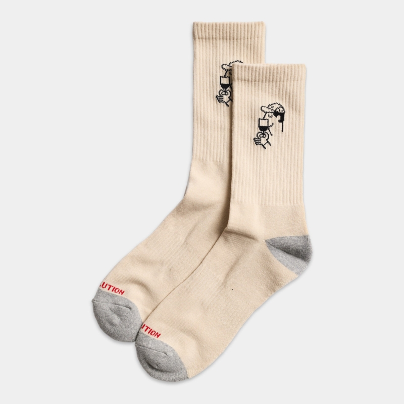 REVOLUTION Jaquard Crew Sock  offwhite