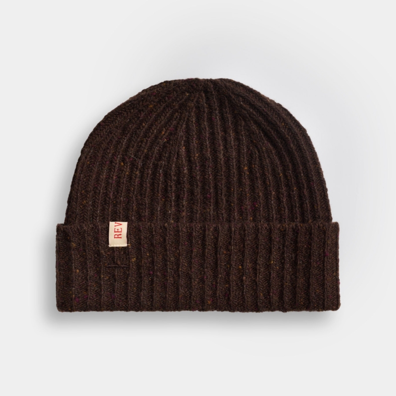 REVOLUTION Wool Mix Beanie  darkbrown