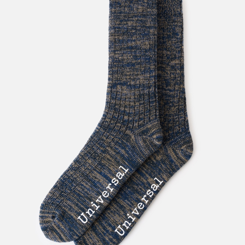 UNIVERSAL WORKS Slub Knit Slub Sock  Dark Navy
