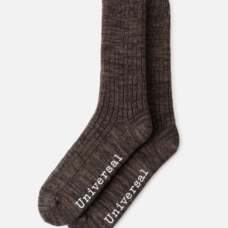 UNIVERSAL WORKS Slub Knit Slub Sock  Charcoal