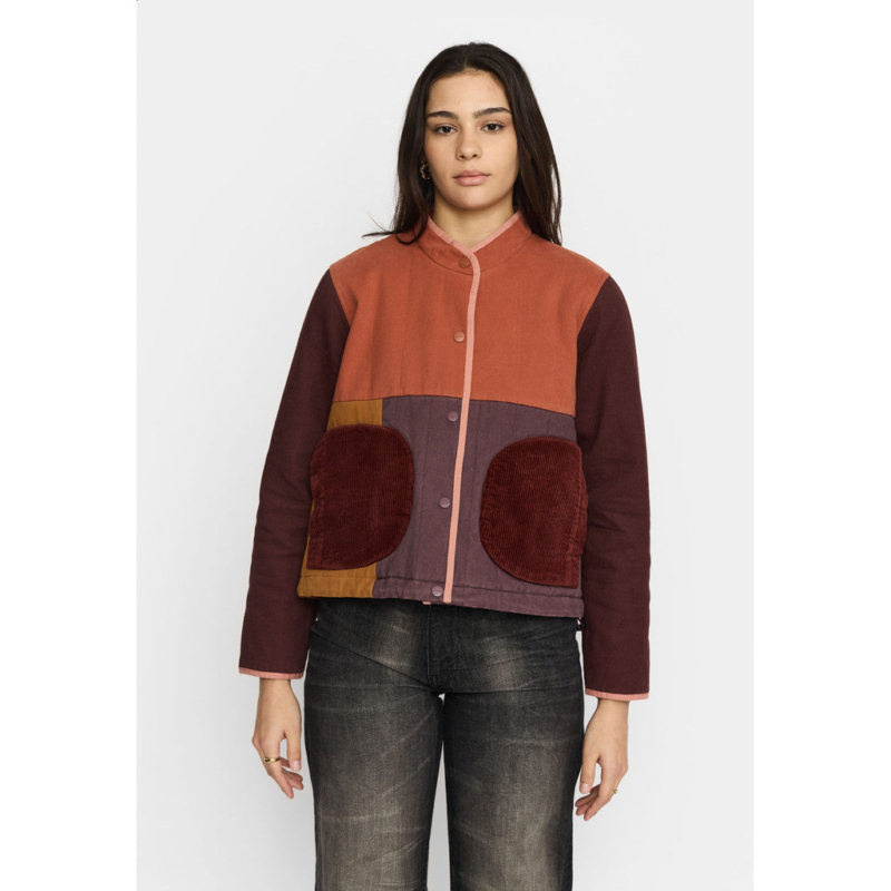 SELFHOOD Quilted Patchwork Jacket  orange